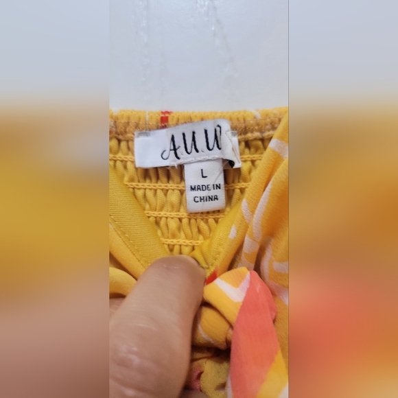 AUW Women's Floral Boho Padded Bra Dress Size Large NWT - Picture 3 of 8